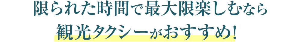 限られた時間で最大限楽しむなら観光タクシーがおすすめ！